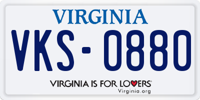 VA license plate VKS0880