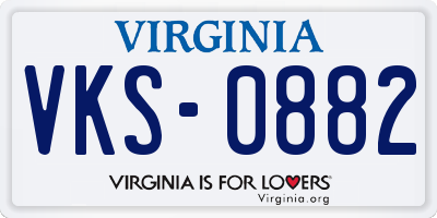 VA license plate VKS0882