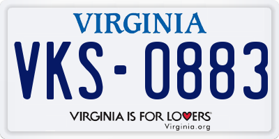 VA license plate VKS0883