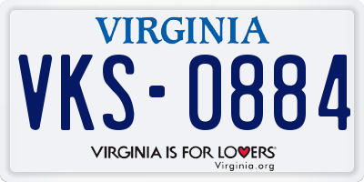 VA license plate VKS0884