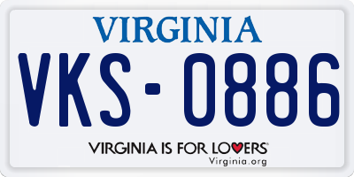 VA license plate VKS0886