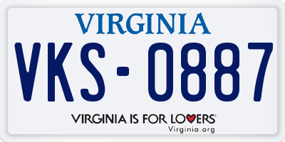 VA license plate VKS0887