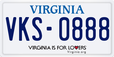 VA license plate VKS0888