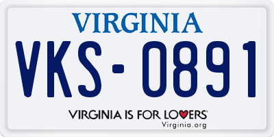 VA license plate VKS0891