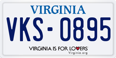 VA license plate VKS0895