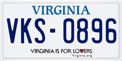 VA license plate VKS0896