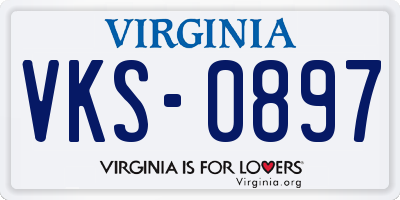 VA license plate VKS0897