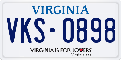 VA license plate VKS0898