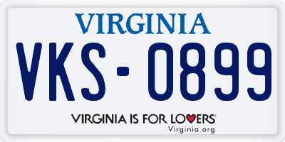 VA license plate VKS0899