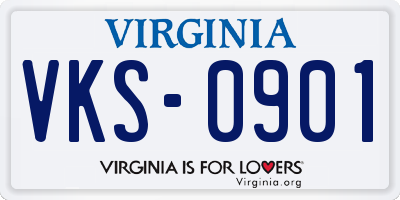 VA license plate VKS0901