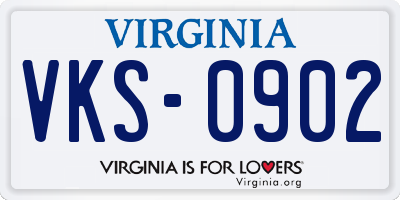 VA license plate VKS0902