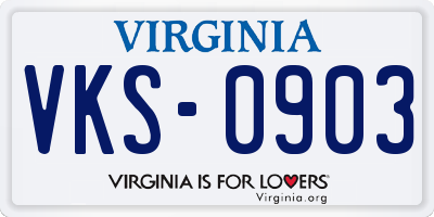 VA license plate VKS0903