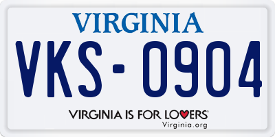 VA license plate VKS0904