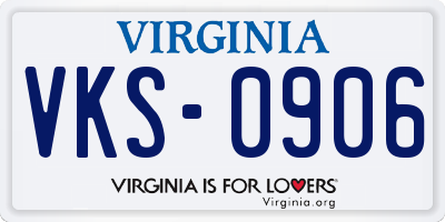 VA license plate VKS0906