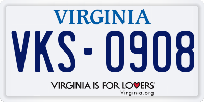VA license plate VKS0908