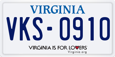 VA license plate VKS0910