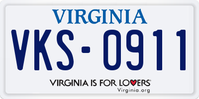 VA license plate VKS0911