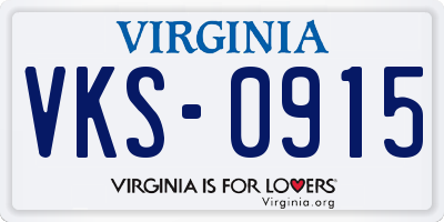 VA license plate VKS0915