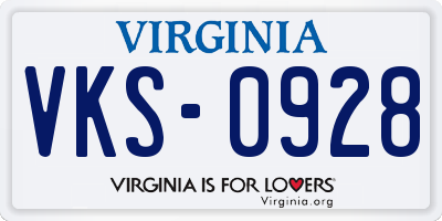 VA license plate VKS0928