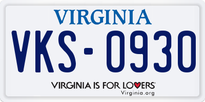 VA license plate VKS0930
