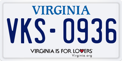 VA license plate VKS0936