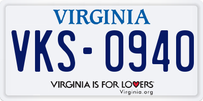 VA license plate VKS0940
