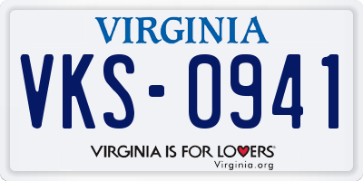VA license plate VKS0941