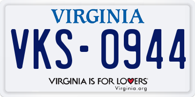 VA license plate VKS0944