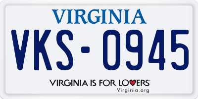 VA license plate VKS0945