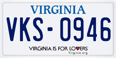 VA license plate VKS0946