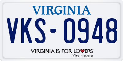 VA license plate VKS0948