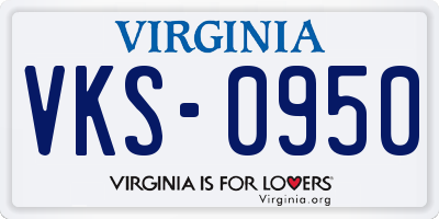 VA license plate VKS0950