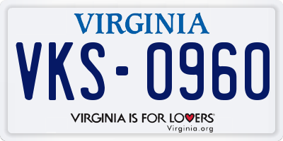 VA license plate VKS0960