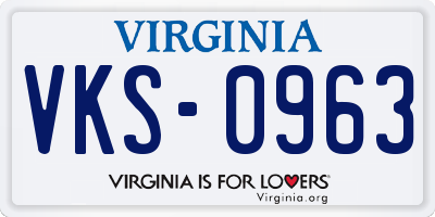 VA license plate VKS0963