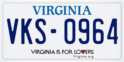 VA license plate VKS0964