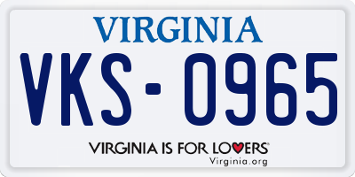 VA license plate VKS0965