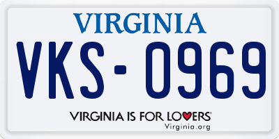 VA license plate VKS0969