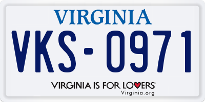 VA license plate VKS0971