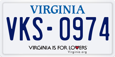 VA license plate VKS0974