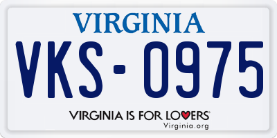VA license plate VKS0975