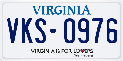 VA license plate VKS0976