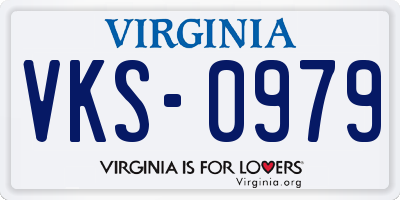 VA license plate VKS0979