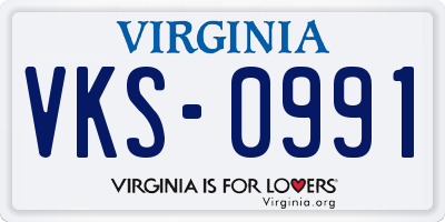 VA license plate VKS0991