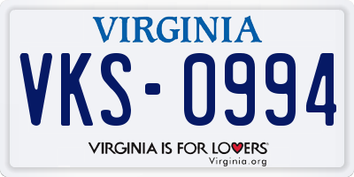 VA license plate VKS0994