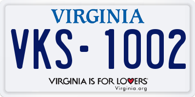 VA license plate VKS1002