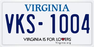 VA license plate VKS1004