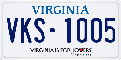 VA license plate VKS1005