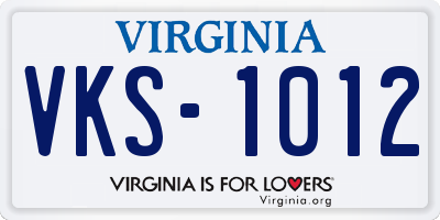 VA license plate VKS1012