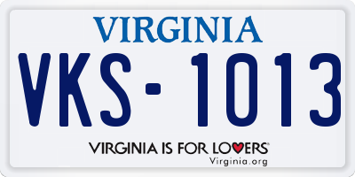 VA license plate VKS1013