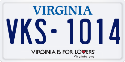 VA license plate VKS1014